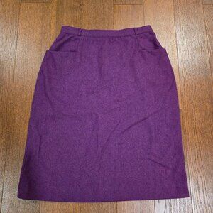 Vintage College Town Wool Blend Plum Purple A-Line Skirt Women's 13/14